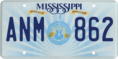 MS license plate ANM862