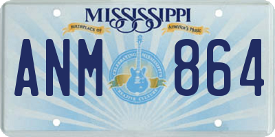 MS license plate ANM864