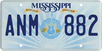 MS license plate ANM882