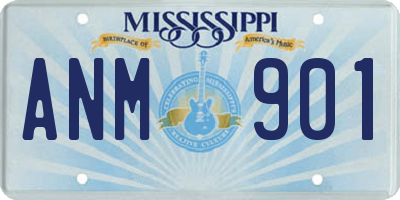 MS license plate ANM901