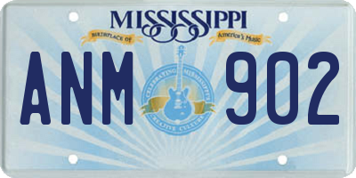 MS license plate ANM902