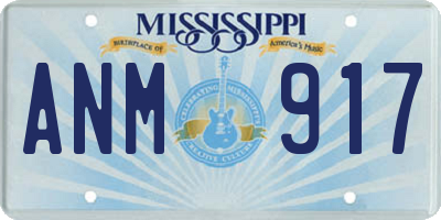 MS license plate ANM917