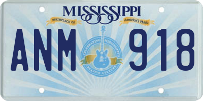 MS license plate ANM918