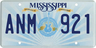 MS license plate ANM921