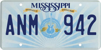 MS license plate ANM942