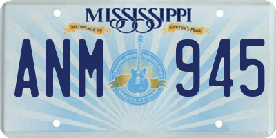 MS license plate ANM945