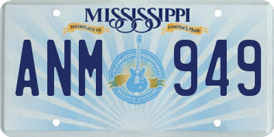 MS license plate ANM949