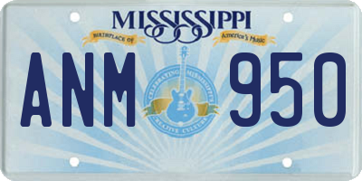 MS license plate ANM950