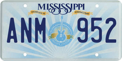 MS license plate ANM952