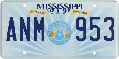 MS license plate ANM953