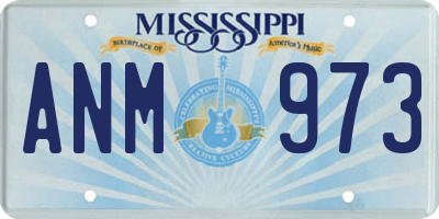MS license plate ANM973