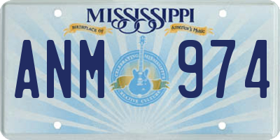 MS license plate ANM974