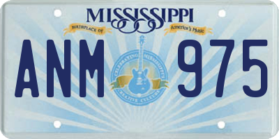 MS license plate ANM975