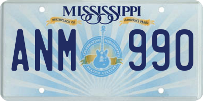 MS license plate ANM990