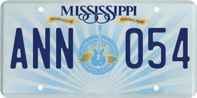 MS license plate ANN054