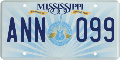 MS license plate ANN099