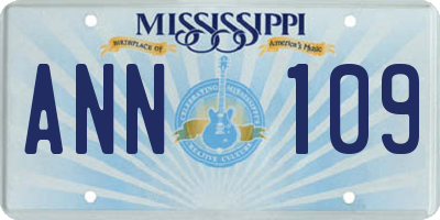 MS license plate ANN109