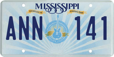 MS license plate ANN141