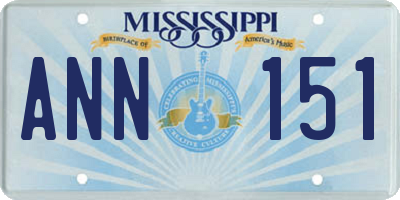 MS license plate ANN151