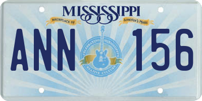MS license plate ANN156