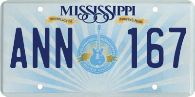 MS license plate ANN167