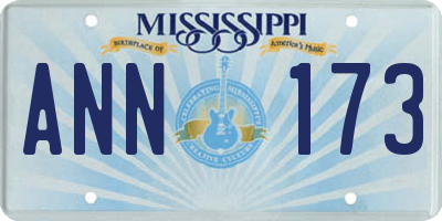 MS license plate ANN173