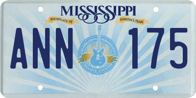 MS license plate ANN175