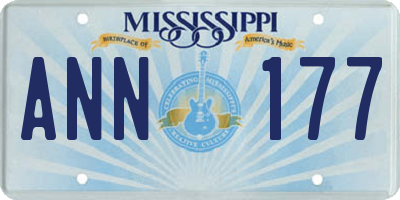 MS license plate ANN177