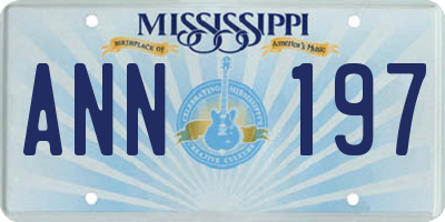 MS license plate ANN197