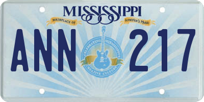 MS license plate ANN217