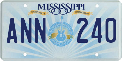 MS license plate ANN240