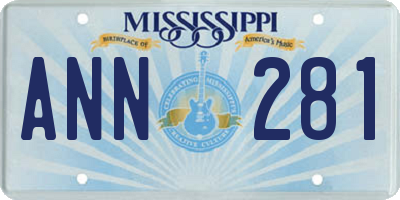 MS license plate ANN281