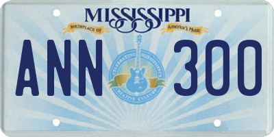 MS license plate ANN300