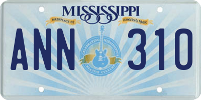 MS license plate ANN310