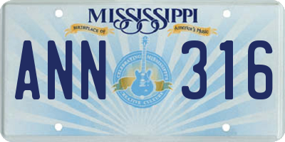MS license plate ANN316
