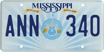 MS license plate ANN340