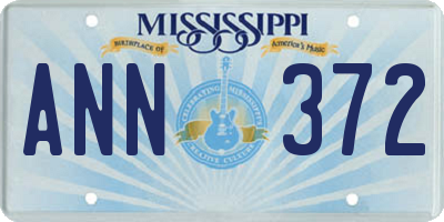 MS license plate ANN372