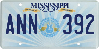 MS license plate ANN392