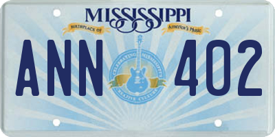 MS license plate ANN402