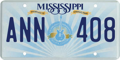MS license plate ANN408