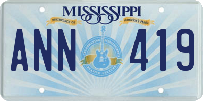 MS license plate ANN419