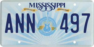 MS license plate ANN497