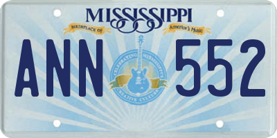 MS license plate ANN552