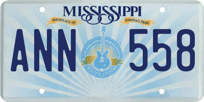 MS license plate ANN558