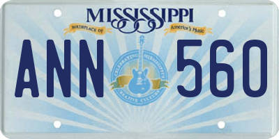 MS license plate ANN560