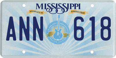 MS license plate ANN618