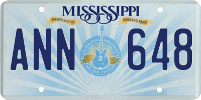 MS license plate ANN648