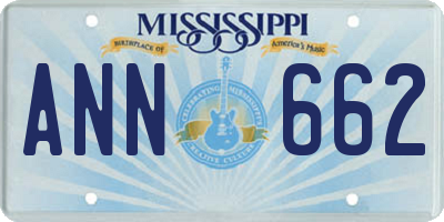 MS license plate ANN662