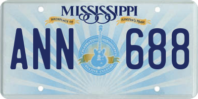 MS license plate ANN688