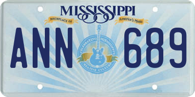 MS license plate ANN689